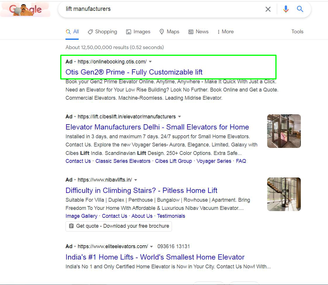 Otis Company Google Ads