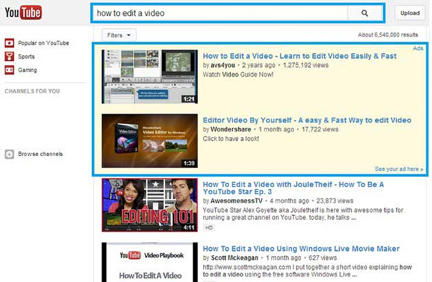In Search Video Ads